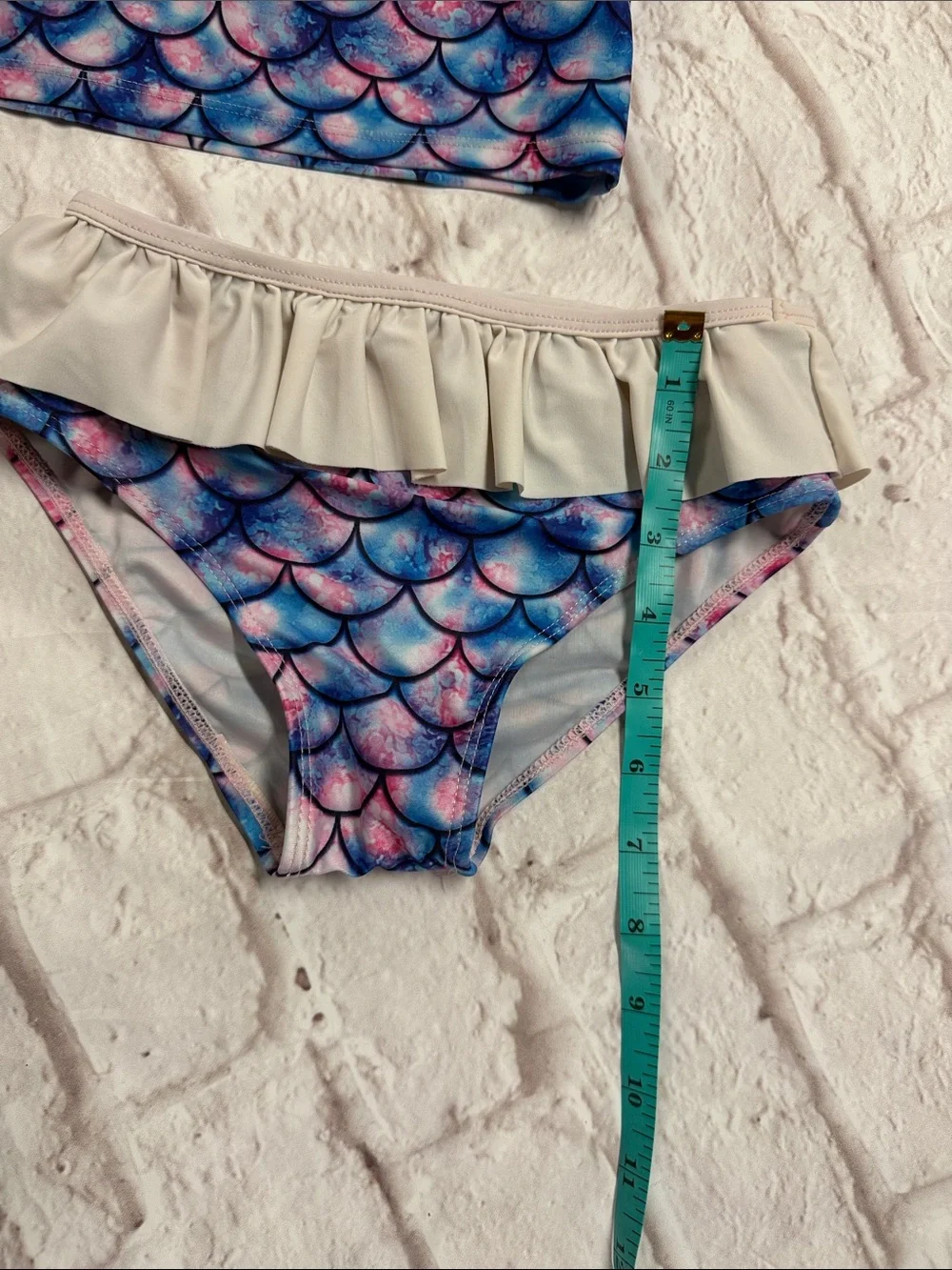 Girls Long-Sleeve Mermaid Scale Rashguard Set - Pink & Blue